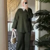 green side tie suit Side Tie Winter Suite