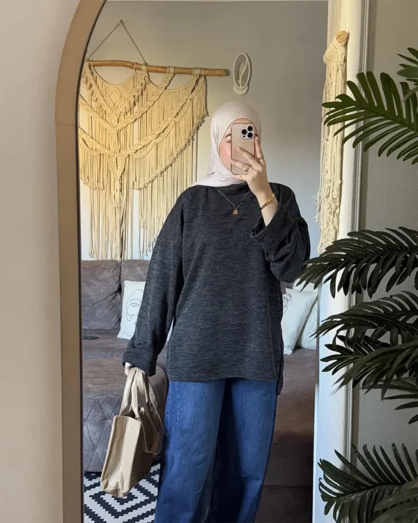 grey winter blouse and pullover