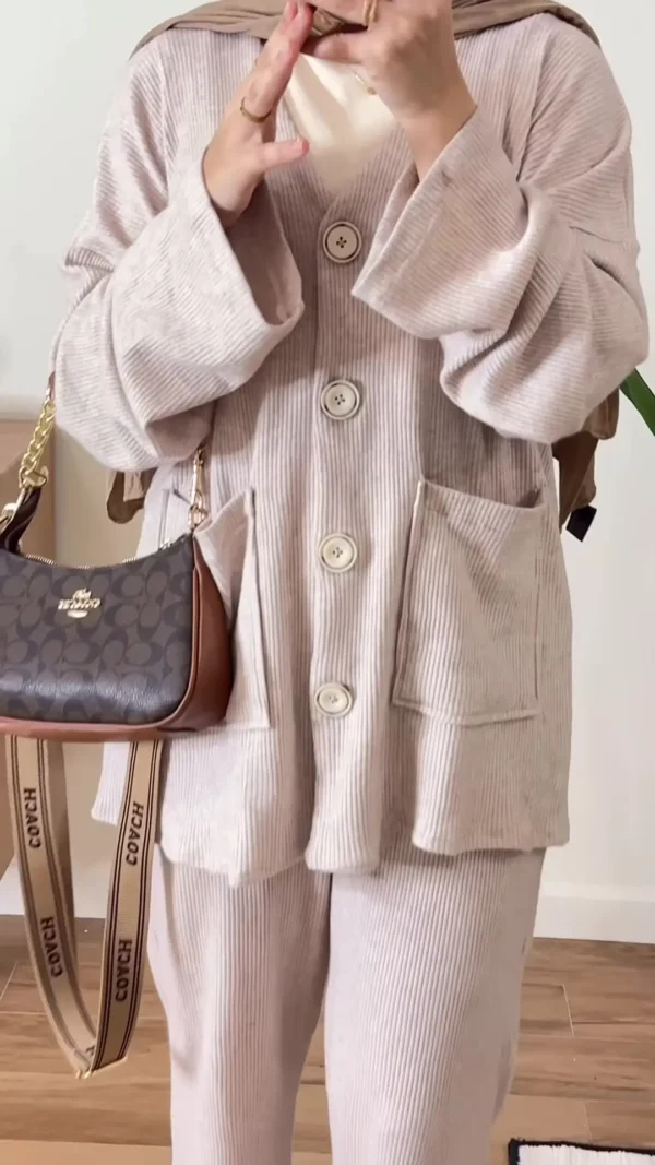 Cozy Ribbed Knit Suit