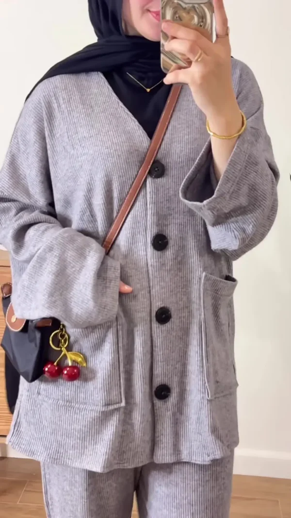 Cozy Ribbed Knit Suit