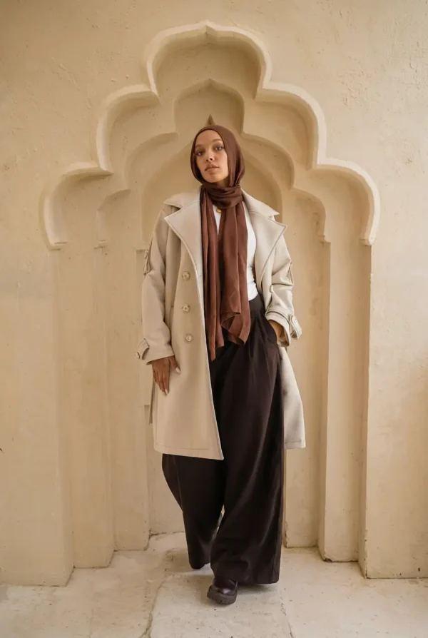 premuim light beige coat outdoor shoot premium leather coat
