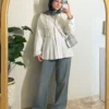 WHIT BUTONNED COTTON SHIRT FOR WOMEN (1) WHIT BUTONNED COTTON SHIRT FOR WOMEN