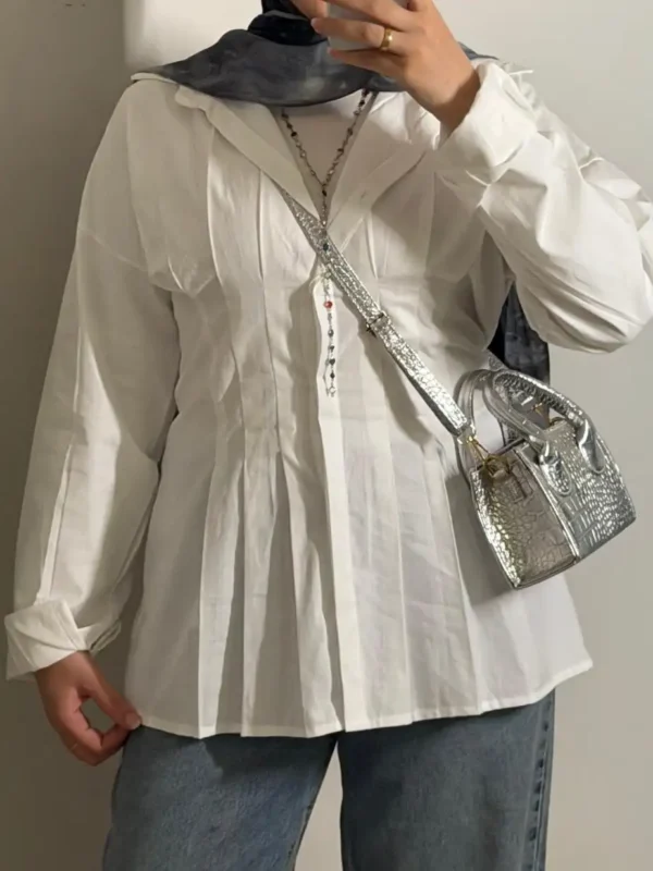 WHIT BUTONNED COTTON SHIRT FOR WOMEN (2) WHIT BUTONNED COTTON SHIRT FOR WOMEN