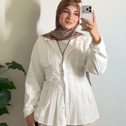 WHIT BUTONNED COTTON SHIRT FOR WOMEN (6) WHIT BUTONNED COTTON SHIRT FOR WOMEN